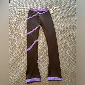ChloeNoel black Figure skating pants purple stripe adult large